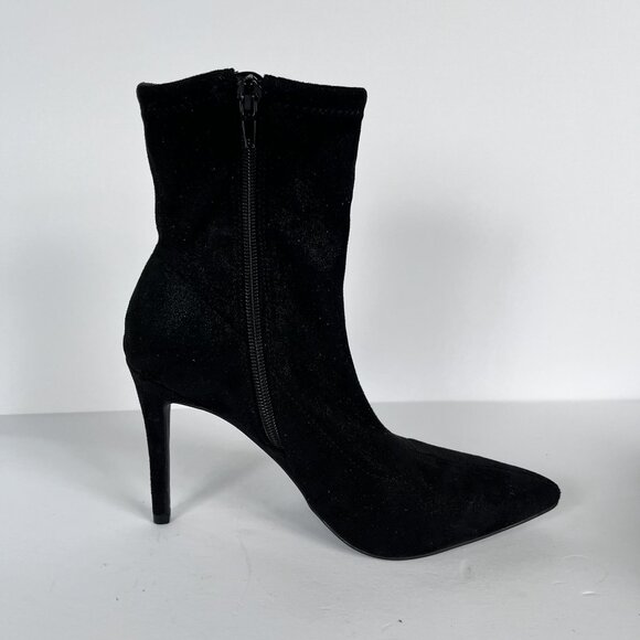 NEW BP Braylee Pointed Toe Bootie 6 Black Stiletto Sock Ankle Boot Heel Glam - Picture 2 of 8